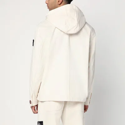 Stone Island Ivory Cotton Anorak In White