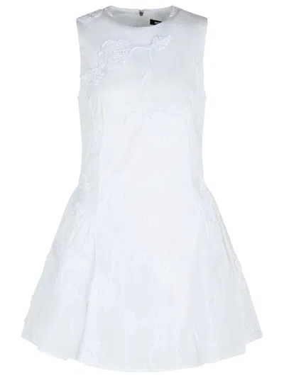 Rotate Birger Christensen Bright White Cotton Poplin Mini Dress In White