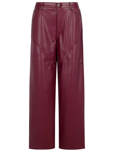 Rotate Birger Christensen Panelled Button-fastening Pants In Burgundy