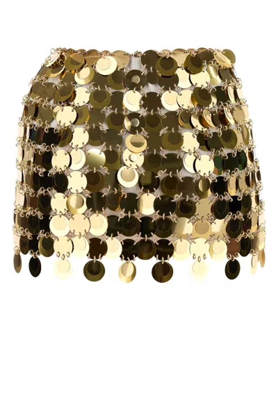 Rabanne Sequin Embellished High-waisted Mini Skirt In Gold