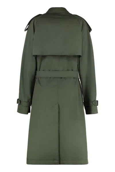 Burberry Cotton Trench Coat In Green