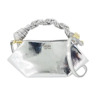 Ganni Bou Mini Crossbody In Silver