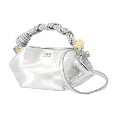 Ganni Bou Mini Crossbody In Silver
