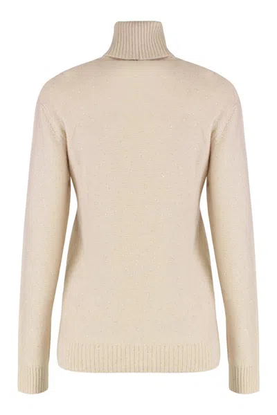 Fabiana Filippi Wool Blend Turtleneck Sweater In Neutral