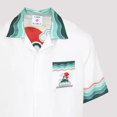 Casablanca Convertible-collar Printed Silk-twill Shirt In Multi