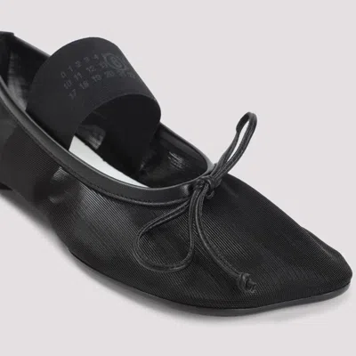 Mm6 Maison Margiela Anatomic Numeric Ballerinas In Black