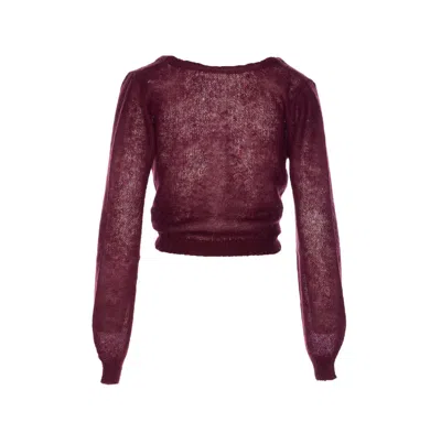 Twinset Twin-set Long Sleeve Sweater In Burgundy