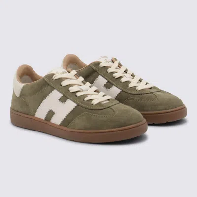 Hogan Sneakers With Suede Panels And Rubber Sole In Green