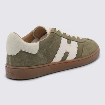 Hogan Sneakers With Suede Panels And Rubber Sole In Green