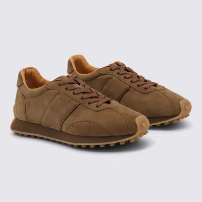 Tod's Brown Low Top Sneakers With Cleat Details On Heel And Sole