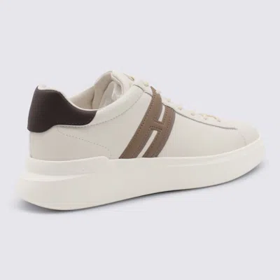 Hogan Leather Sneakers With Round Toe And Rubber Sole In White
