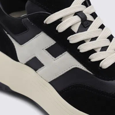 Hogan Suede And Nappa Leather Sneakers With Contrast Panel In Neutral