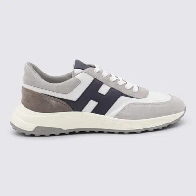 Hogan Round Toe Rubber Sole Panelled Design Sneakers In Gray