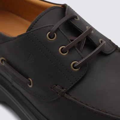 Tod's Leather Loafers Designed For Nautical Wear In Black