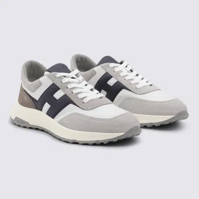 Hogan Round Toe Rubber Sole Panelled Design Sneakers In Gray
