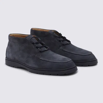 Tod's Suede Ankle Desert Boots In Blue