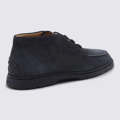 Tod's Suede Ankle Desert Boots In Blue