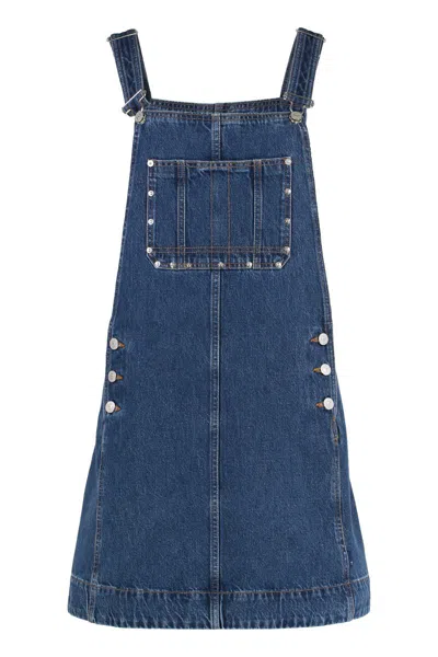 7 For All Mankind Adjustable-strap Denim Dress In Blue