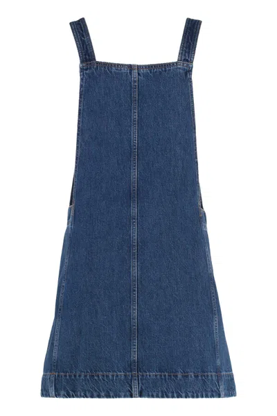 7 For All Mankind Adjustable-strap Denim Dress In Blue