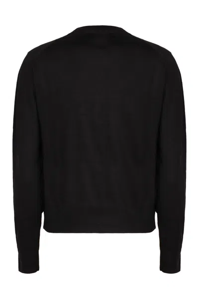 Maison Kitsuné Merino Wool Cardigan In Black