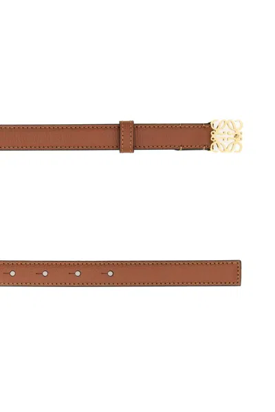 Loewe Anagram Textured Leather Belt Tan