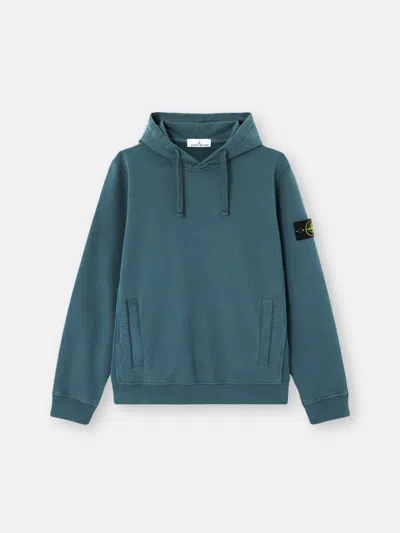 Stone Island 6100029 Brushed Organic Cotton Fleece In Blue