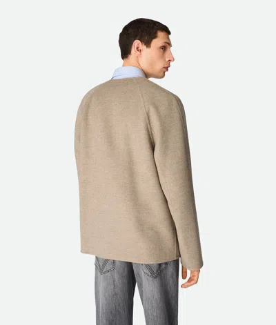 Bottega Veneta Light Double Wool And Cashmere Coat In Neutral