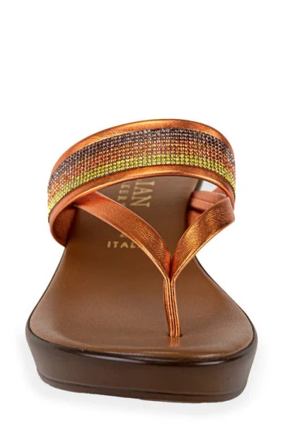 Italian Shoemakers Jaylin Pavé Crystal Wedge Sandal In Red