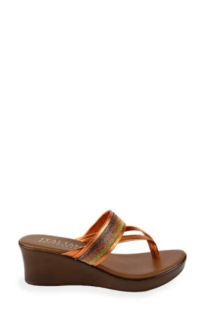 Italian Shoemakers Jaylin Pavé Crystal Wedge Sandal In Red