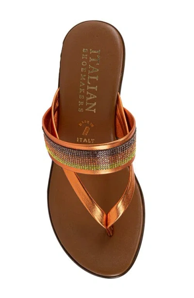 Italian Shoemakers Jaylin Pavé Crystal Wedge Sandal In Red