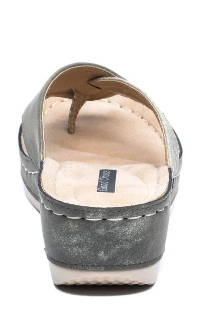 Gc Shoes Dafni Snake Embossed Thong Wedge Sandal In Brown