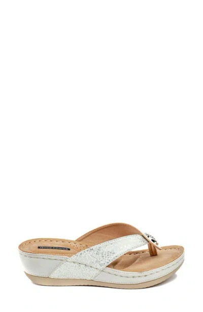 Gc Shoes Dafni Snakeskin Embossed Wedge Sandal In White