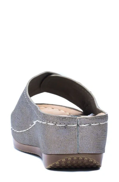 Gc Shoes Justina Buckle Wedge Sandal In Gray