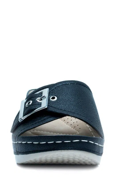 Gc Shoes Justina Buckle Wedge Sandal In Black