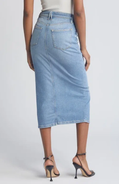 Good American Slit Front Denim Midi Skirt