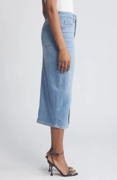 Good American Slit Front Denim Midi Skirt