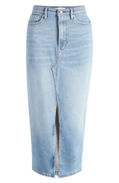 Good American Slit Front Denim Midi Skirt