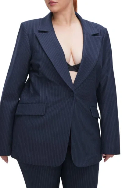 Good American Pinstripe Sculpted Blazer