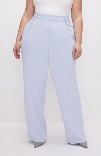Good American Luxe Suiting Column Wide Leg Trousers