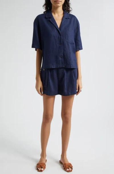 Atm Anthony Thomas Melillo Heavyweight Linen Belted Shorts
