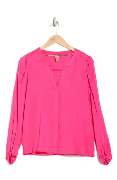 Hugo Boss Biralana Silk-blend Blouse In Pink