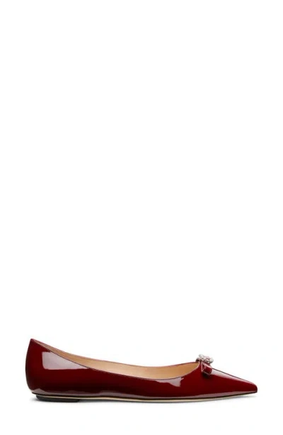 Stuart Weitzman Diana Patent Bow Ballerina Flats