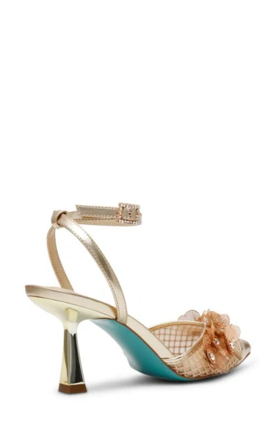 Betsey Johnson Carli Ankle Strap Pointed Cap Toe Pump