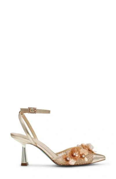 Betsey Johnson Carli Ankle Strap Pointed Cap Toe Pump