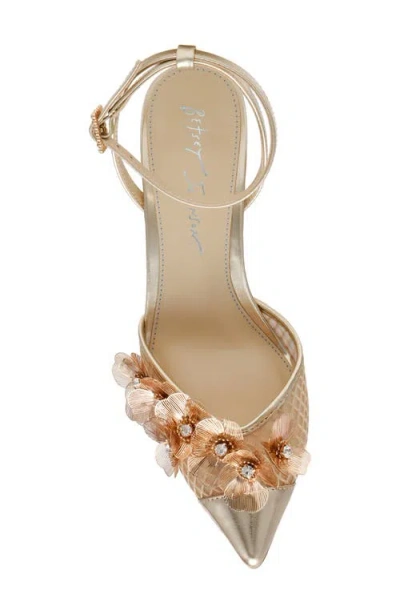 Betsey Johnson Carli Ankle Strap Pointed Cap Toe Pump