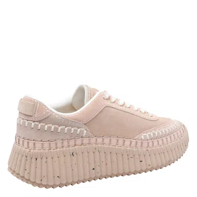 Chloé Nama Textured Leather-trimmed Platform Sneakers