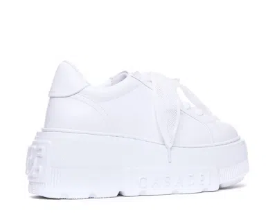 Casadei Low Top Sneakers Platform Sole In White