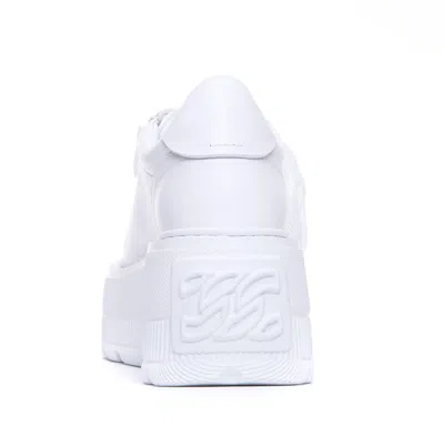 Casadei Low Top Sneakers Platform Sole In White