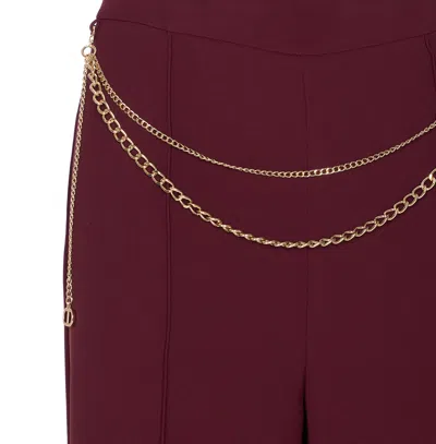 Twinset Chain-embellished Trousers In Red