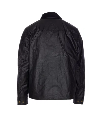 Belstaff Ground Jacket With Chest Pocket And Velvet Collar In Black